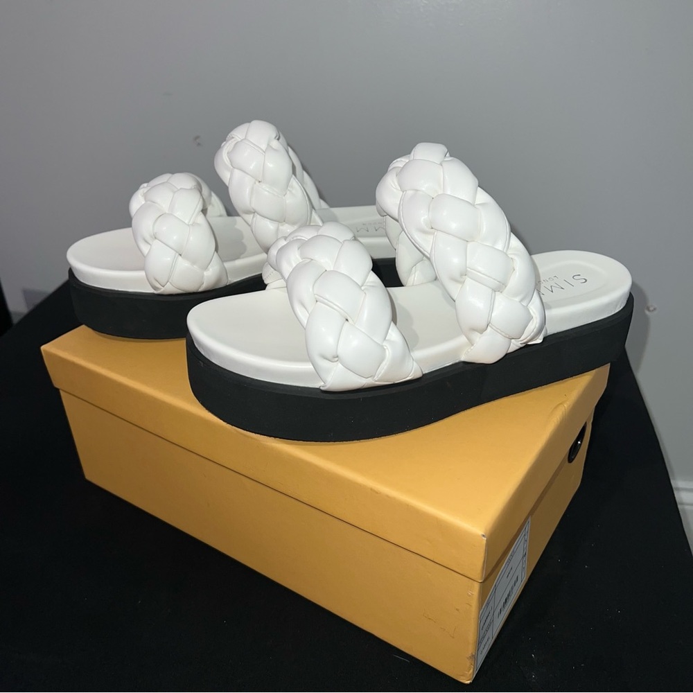 🥥🤍 braid detail platform sandal 🤍🥥